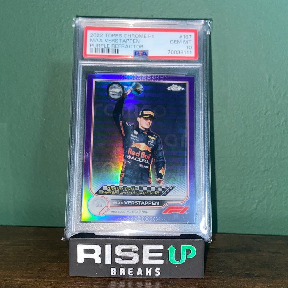 2022 Topps Chrome F1 #167 Max Verstappen Purple Refractor /399 PSA 10!
